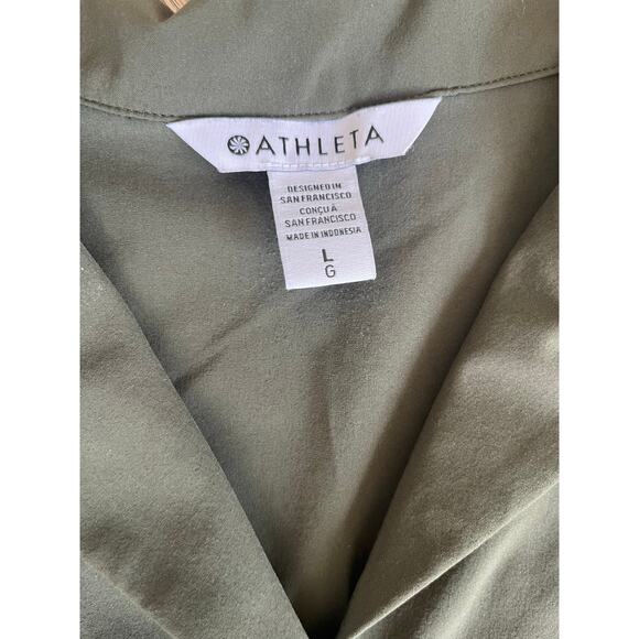 ATHLETA Avenue Romper Olive Green EUC SZ Large Quick-Drying Wrinkle-Resistant - Picture 7 of 7